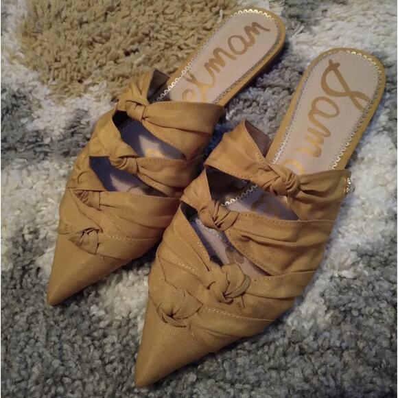 Sam Edelman Shanti Knotted Trim Pointed Toe Slide Mules Tuscan Yellow 8.5 - Picture 5 of 10